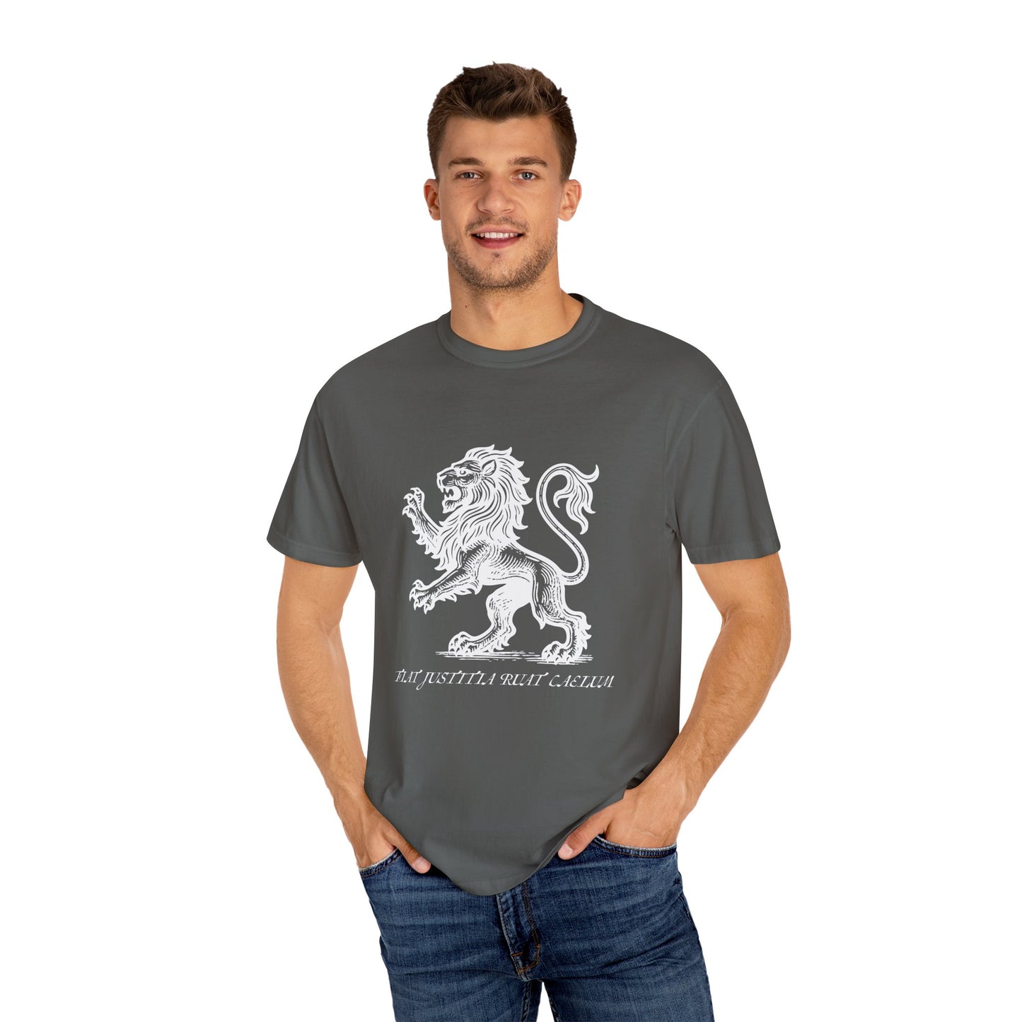 Fiat Justitia Ruat Caelum Shirt Progressive Liberal Leftist Tee Majestic Lion Design Comfort Colors Justice Equality Shirt