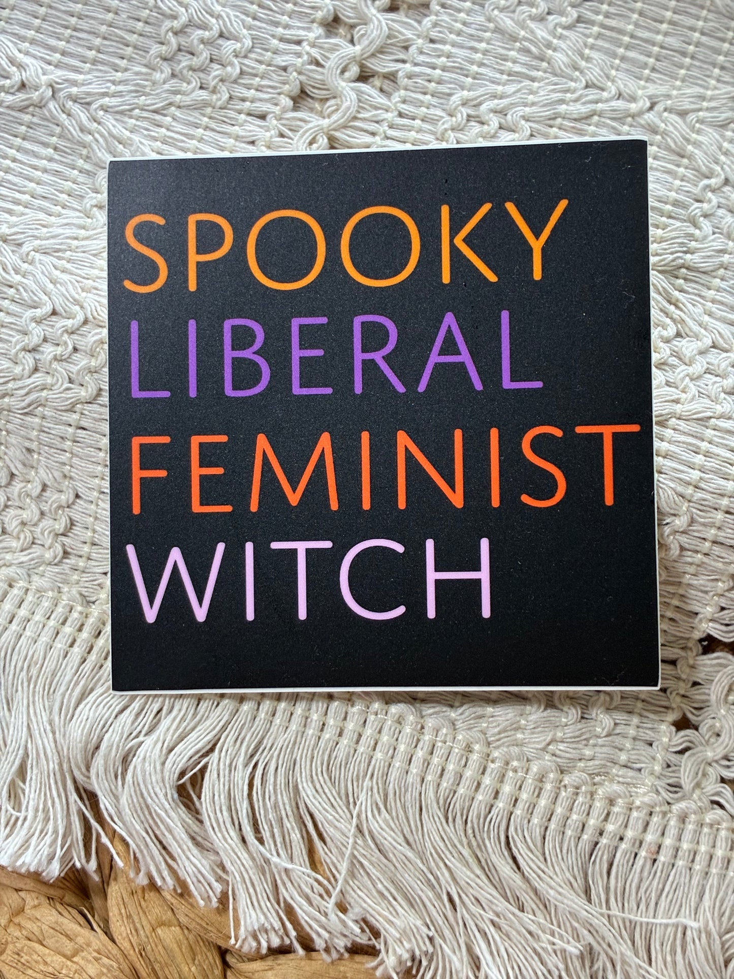 Spooky Liberal Feminist Witch Sticker