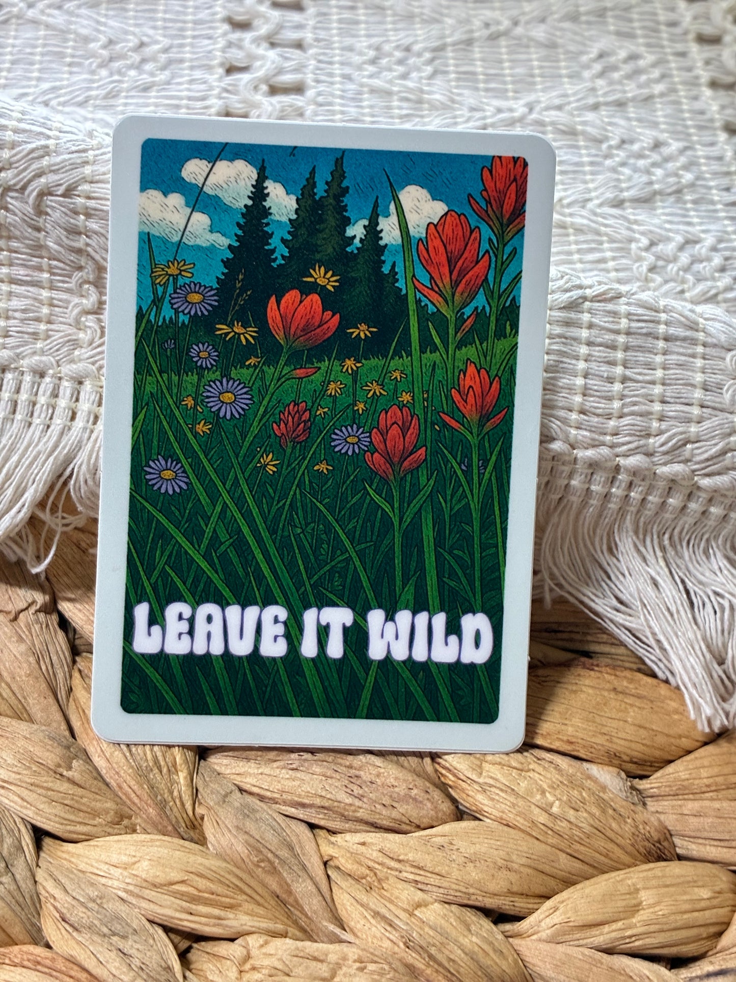 "Leave It Wild" Wildflower and National Park Sticker