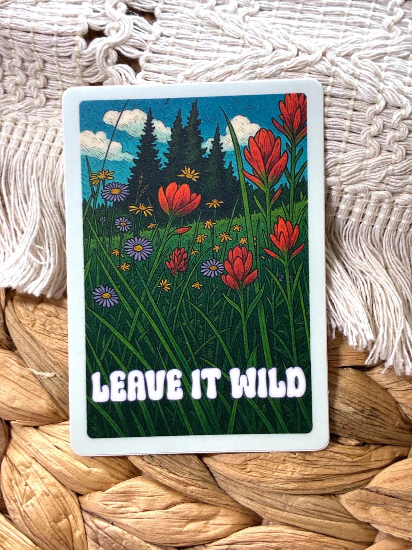 "Leave It Wild" Wildflower and National Park Sticker