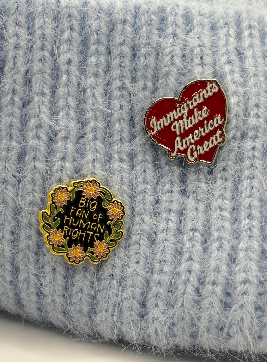Immigrants Make America Great – Heart Enamel Lapel Pin | Activist Pin | Progressive Gift | Immigration Solidarity Pin