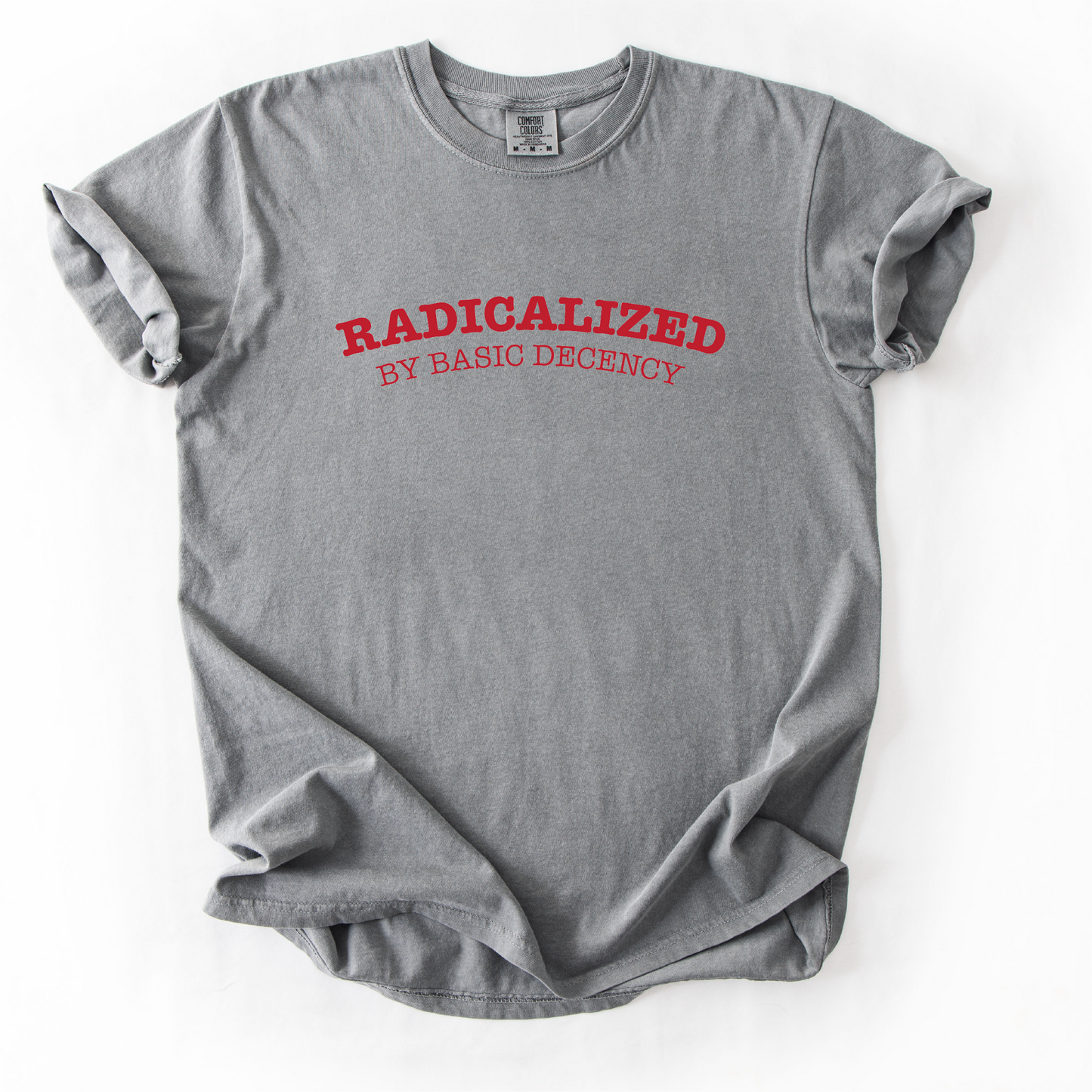 Radicalized by Basic Decency Shirt - Unisex Pigment Dyed Shirt