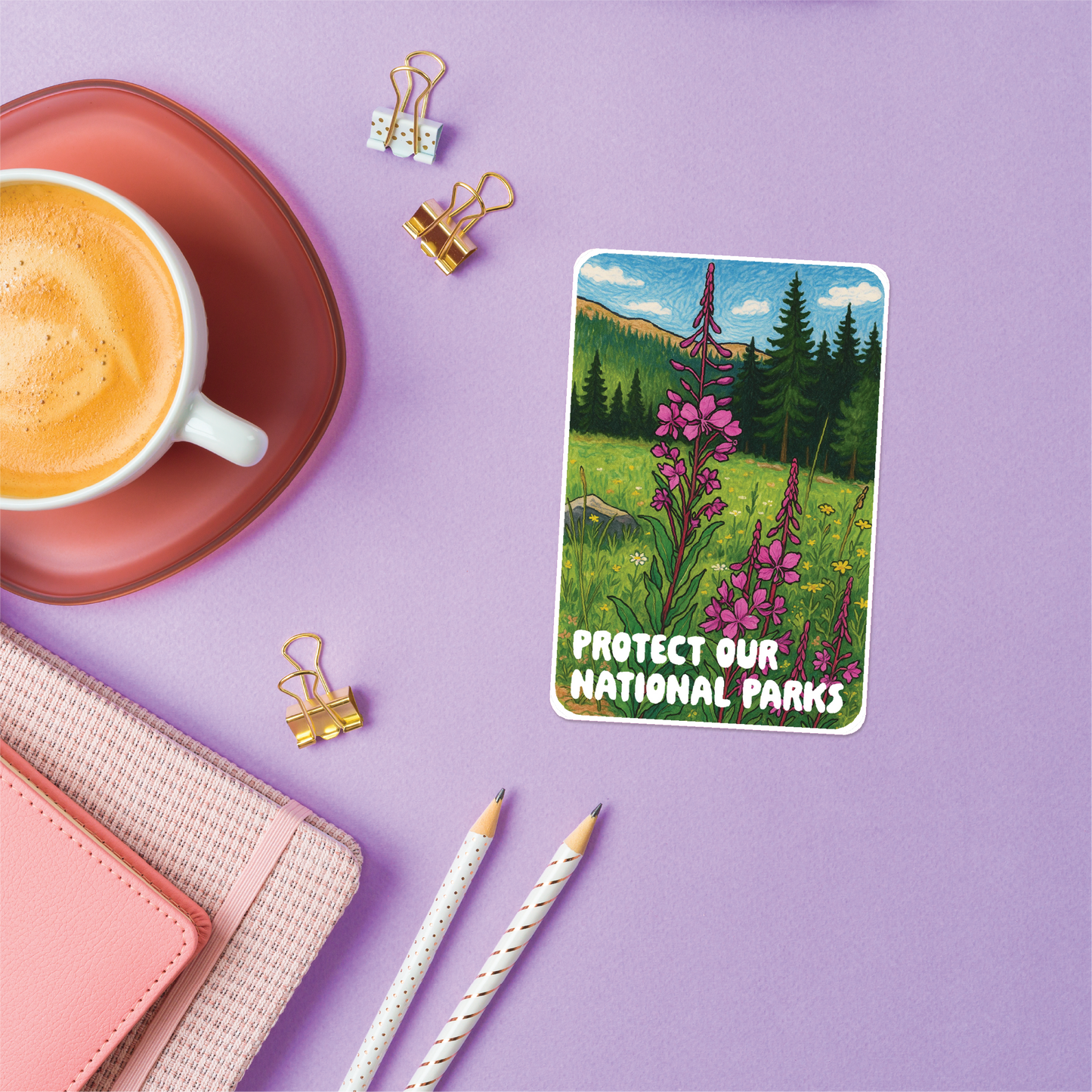 Protect Our National Parks Wildflower Sticker