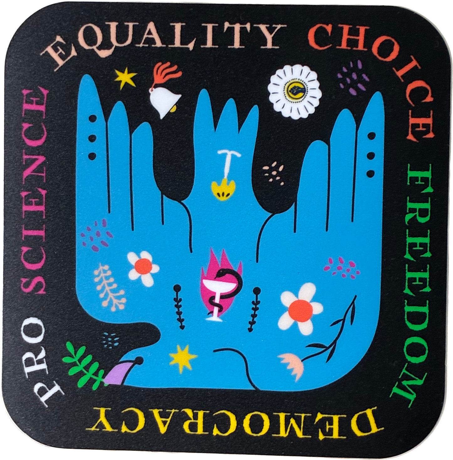 Pro Science Choice Freedom Democracy Equality Vinyl Sticker