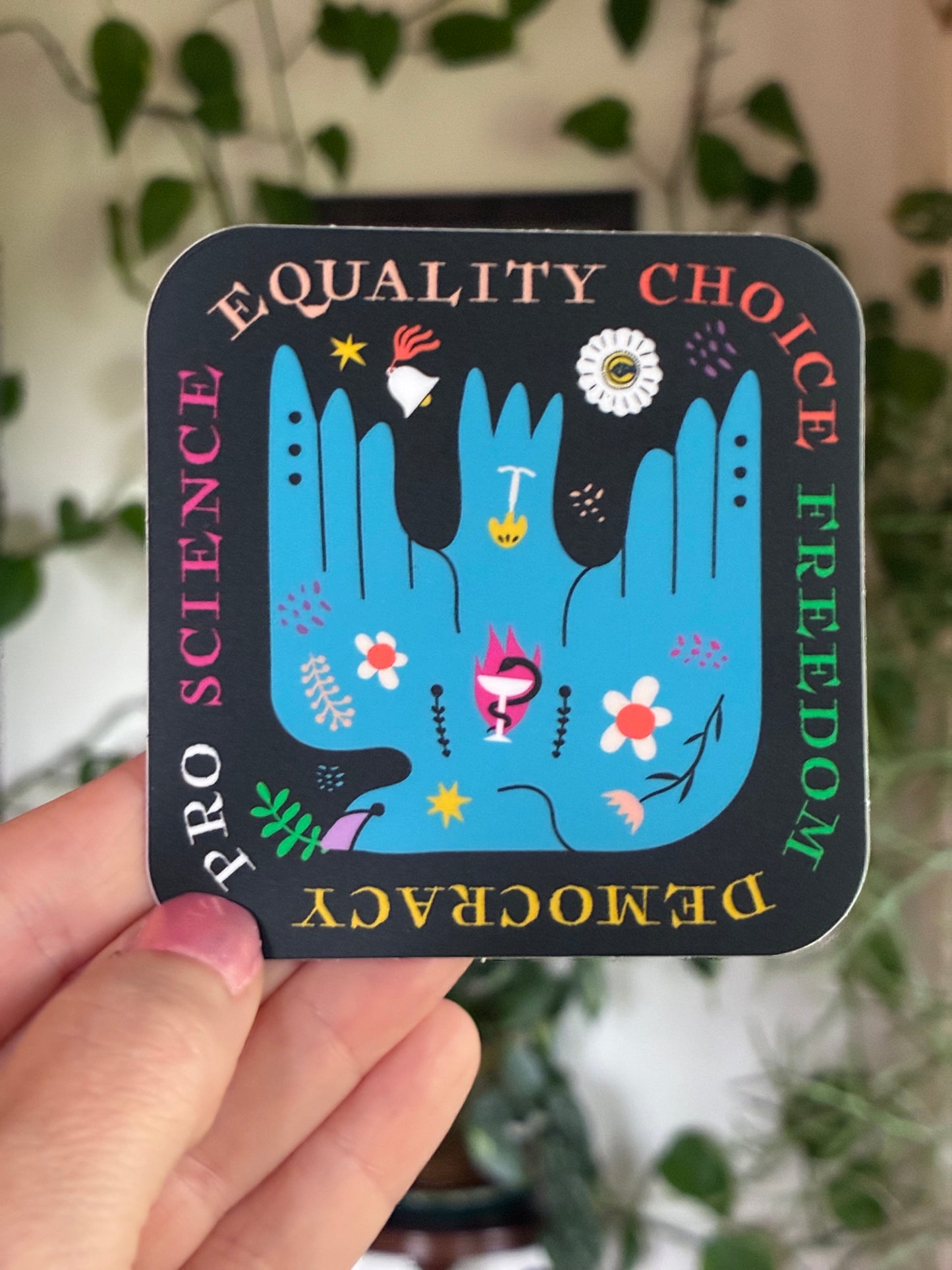 Pro Science Choice Freedom Democracy Equality Vinyl Sticker
