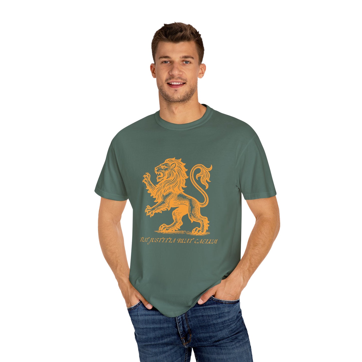 Fiat Justitia Ruat Caelum Shirt Progressive Liberal Leftist Tee Majestic Lion Design Comfort Colors Justice Equality Shirt