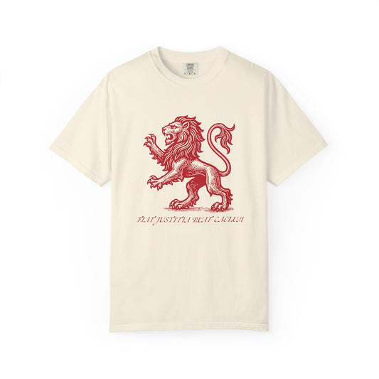 Fiat Justitia Ruat Caelum Shirt Progressive Liberal Leftist Tee Majestic Lion Design Comfort Colors Justice Equality Shirt