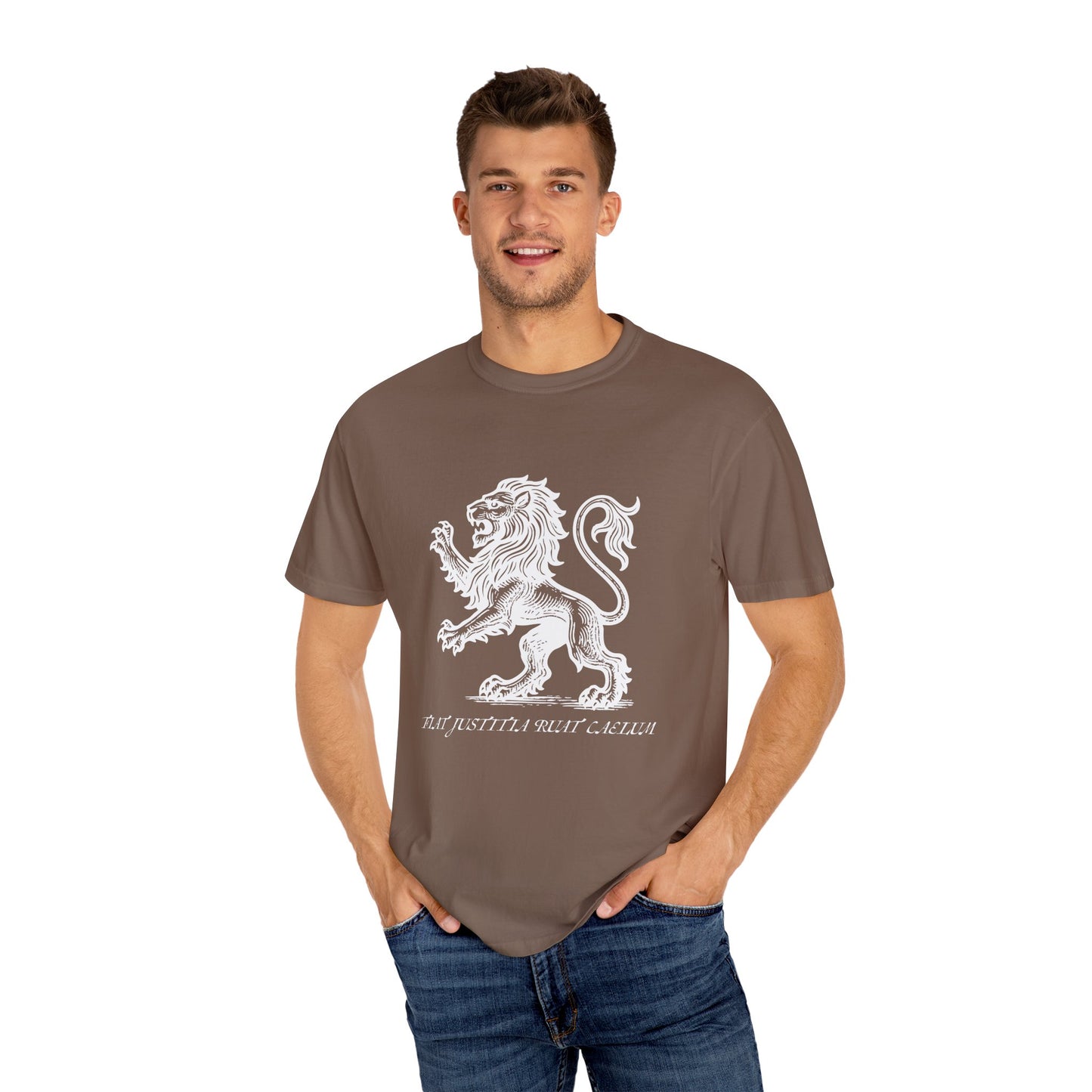 Fiat Justitia Ruat Caelum Shirt Progressive Liberal Leftist Tee Majestic Lion Design Comfort Colors Justice Equality Shirt