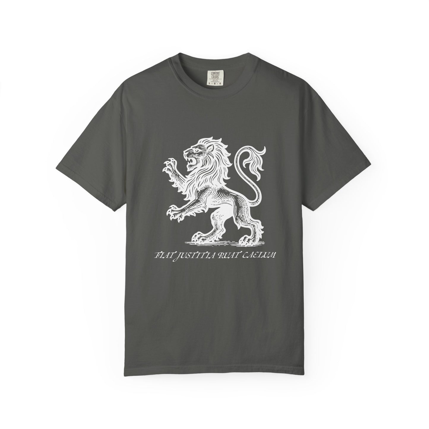 Fiat Justitia Ruat Caelum Shirt Progressive Liberal Leftist Tee Majestic Lion Design Comfort Colors Justice Equality Shirt