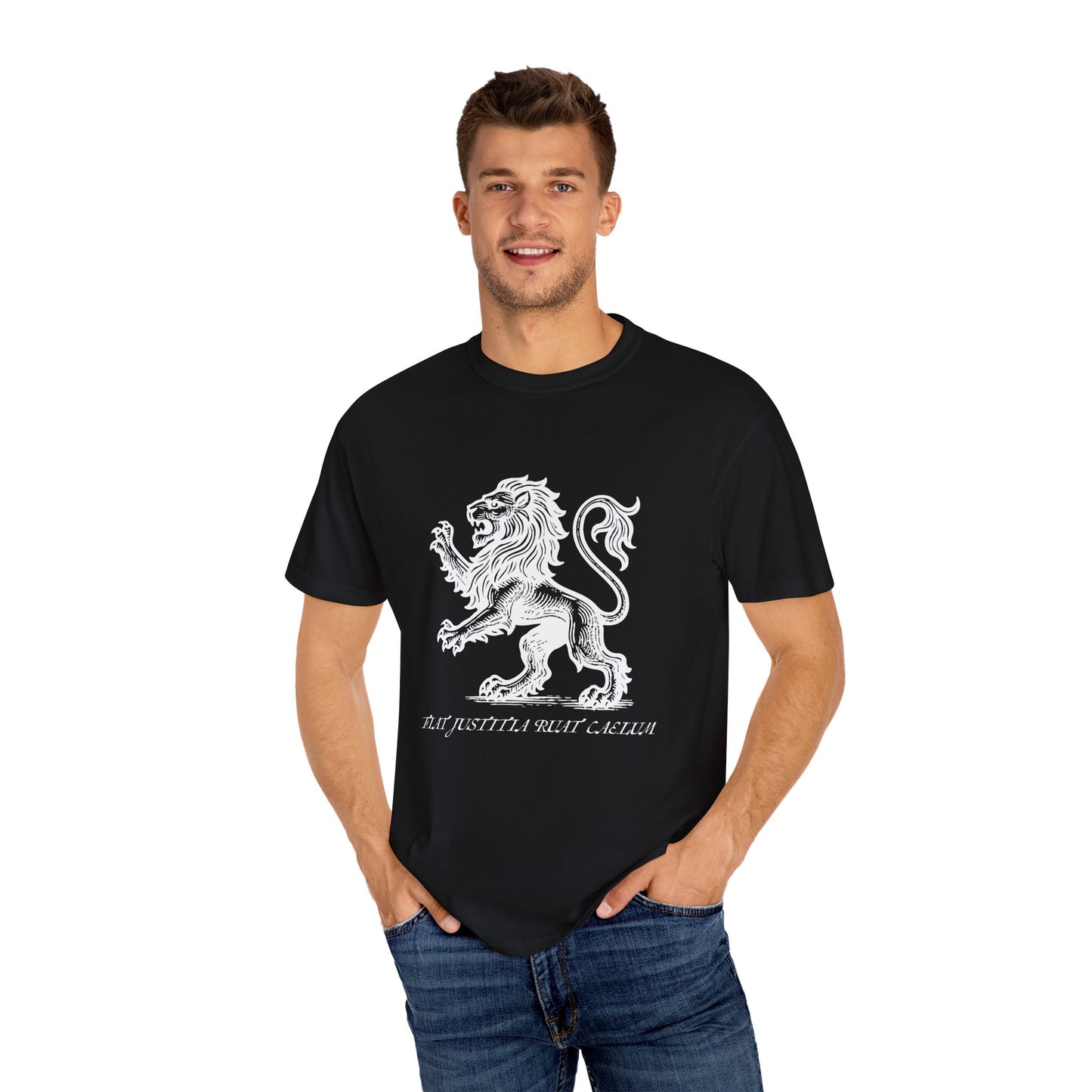 Fiat Justitia Ruat Caelum Shirt Progressive Liberal Leftist Tee Majestic Lion Design Comfort Colors Justice Equality Shirt