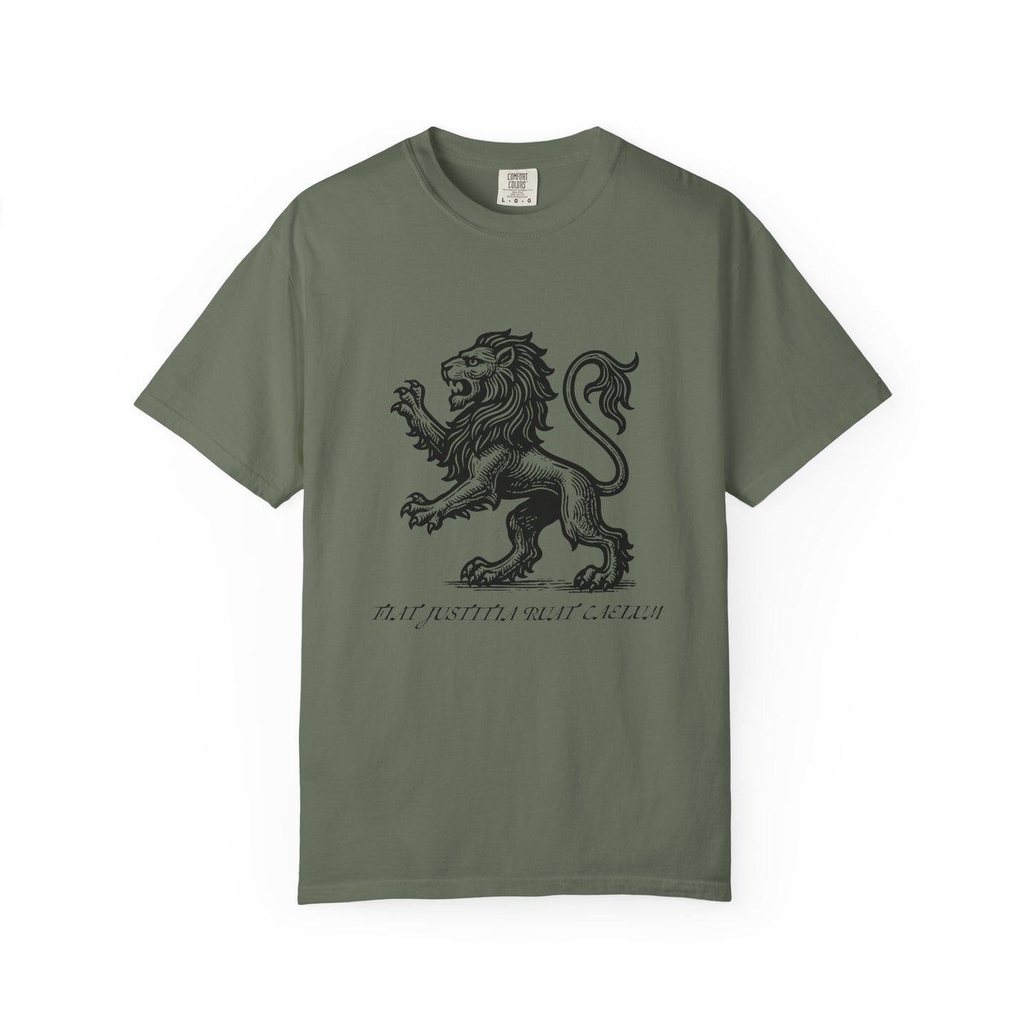 Fiat Justitia Ruat Caelum Shirt Progressive Liberal Leftist Tee Majestic Lion Design Comfort Colors Justice Equality Shirt