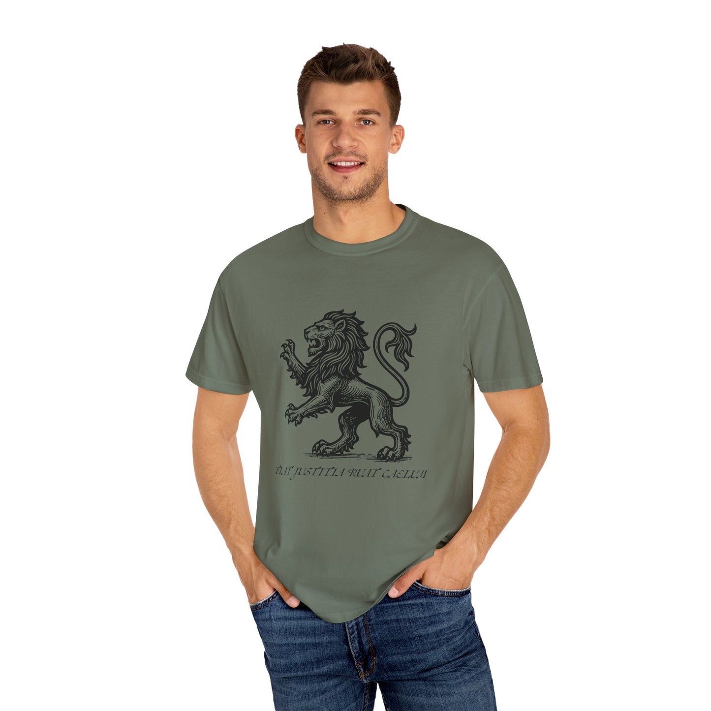 Fiat Justitia Ruat Caelum Shirt Progressive Liberal Leftist Tee Majestic Lion Design Comfort Colors Justice Equality Shirt