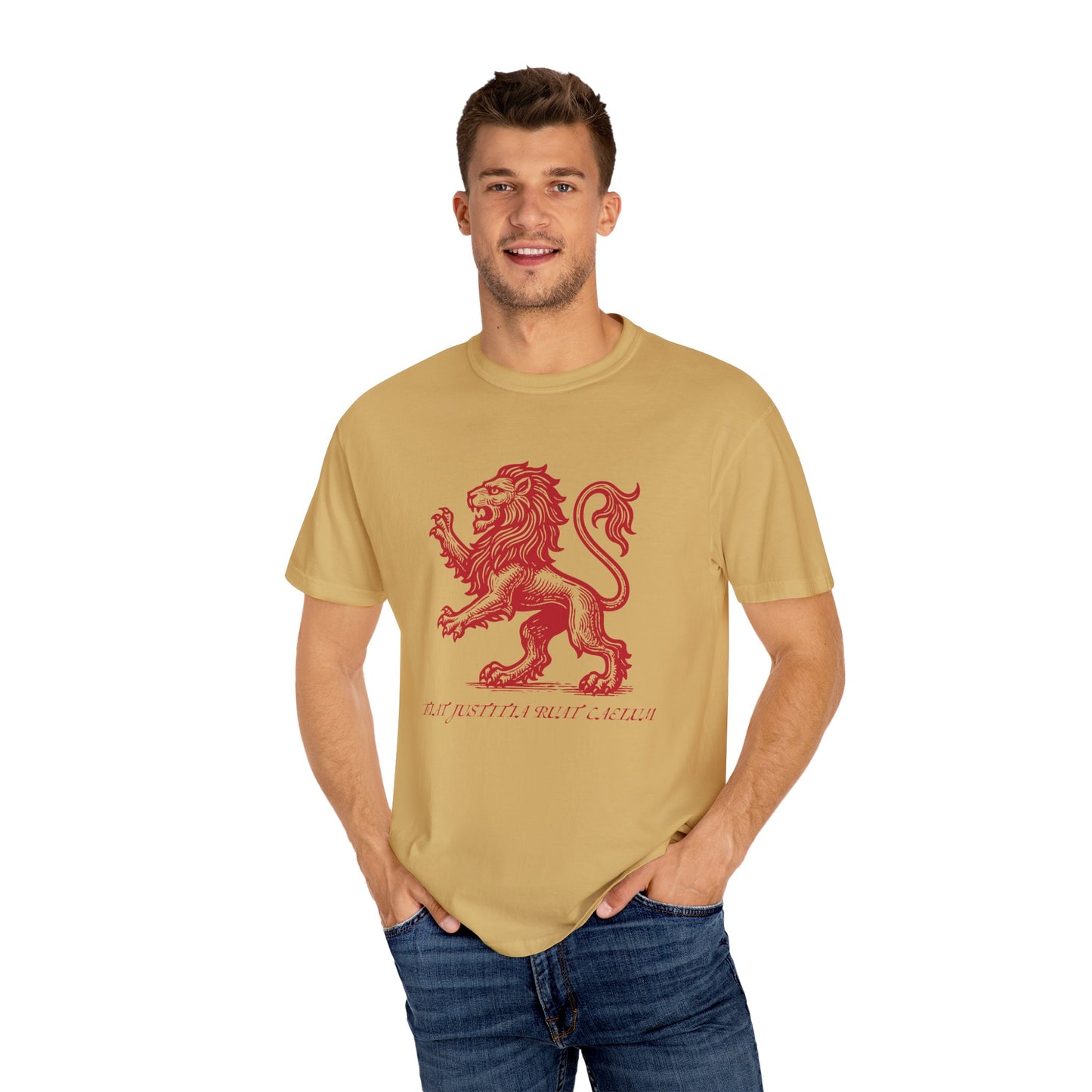 Fiat Justitia Ruat Caelum Shirt Progressive Liberal Leftist Tee Majestic Lion Design Comfort Colors Justice Equality Shirt