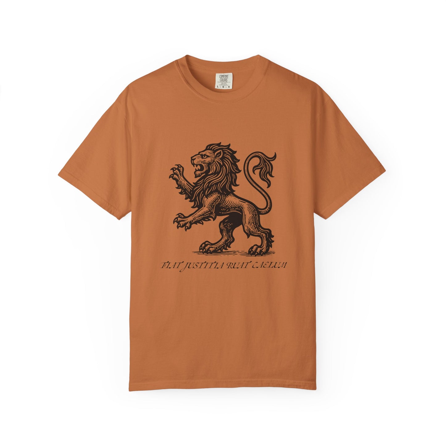 Fiat Justitia Ruat Caelum Shirt Progressive Liberal Leftist Tee Majestic Lion Design Comfort Colors Justice Equality Shirt