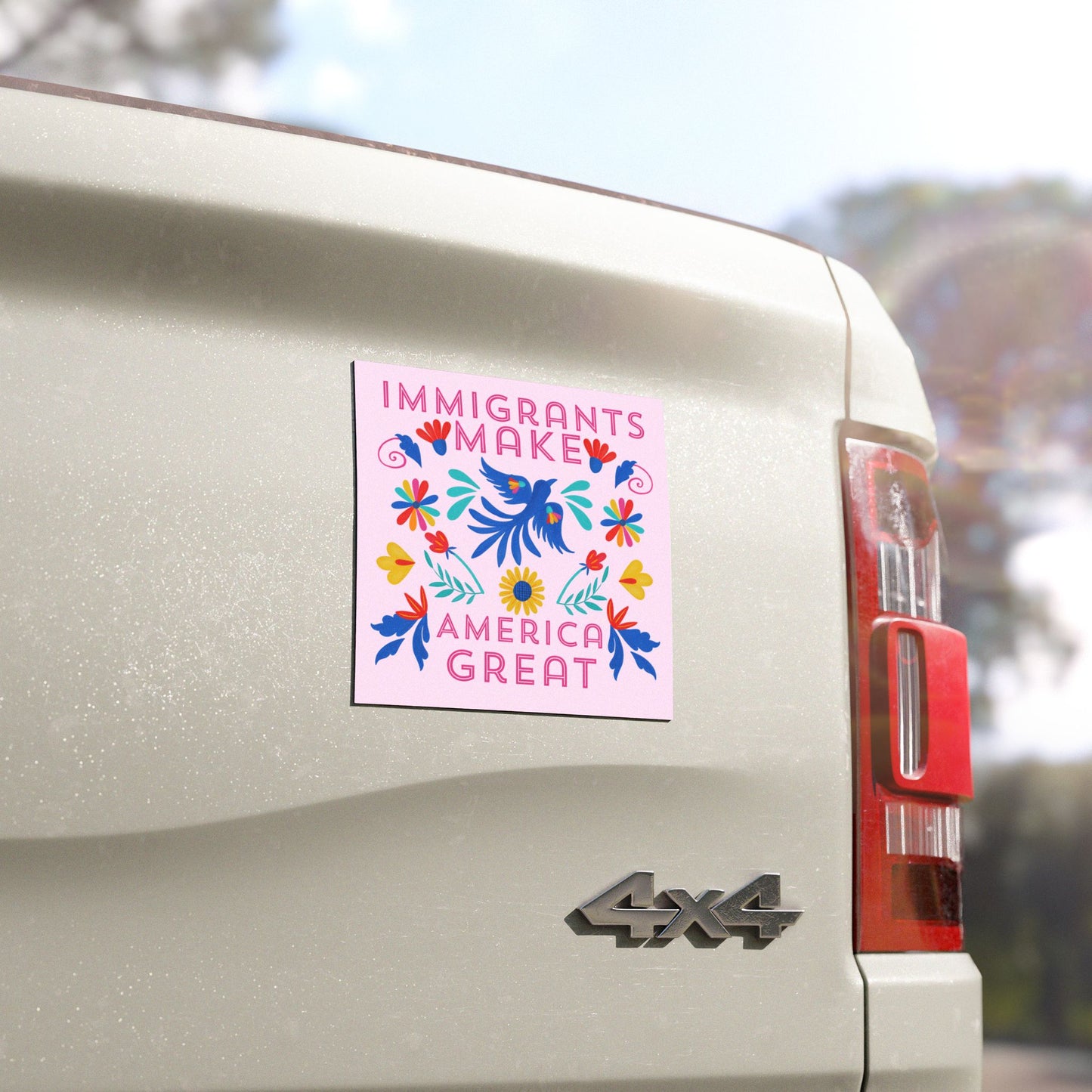 Immigrants Make America Great Mexican Folk Art Car Magnet