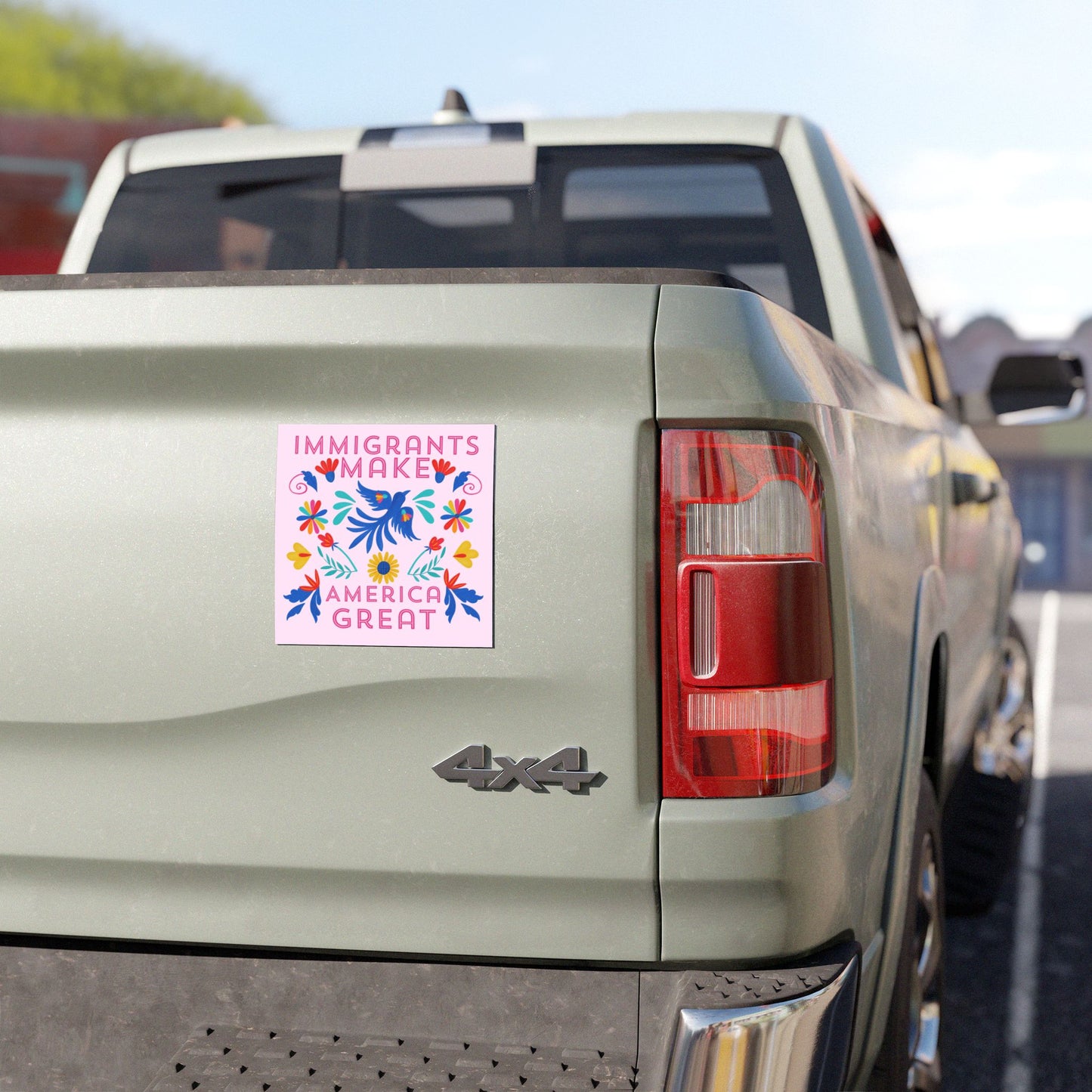 Immigrants Make America Great Mexican Folk Art Car Magnet