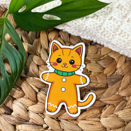 Gingerbread Cookie Cat Sticker Cute
