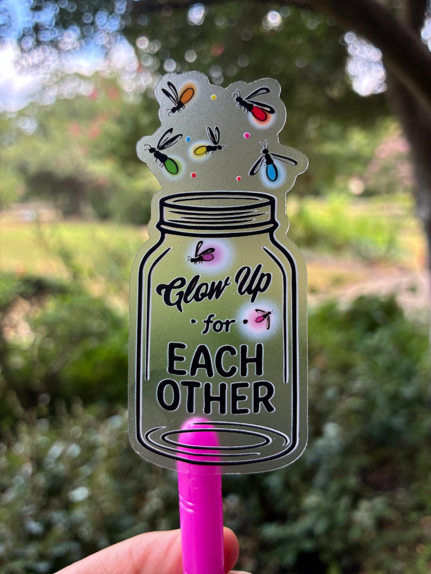 Clear Glow Up for Pride Fire Fly Sticker