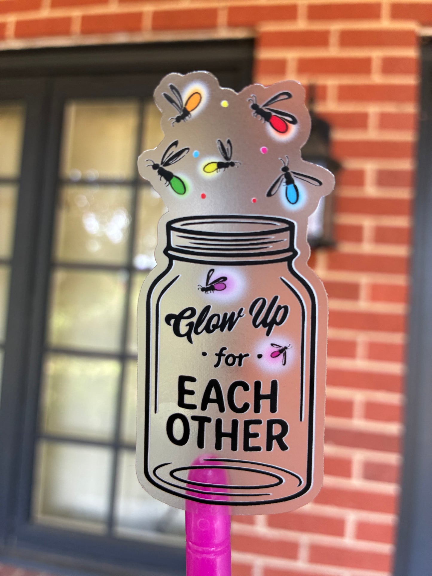 Clear Glow Up for Pride Fire Fly Sticker