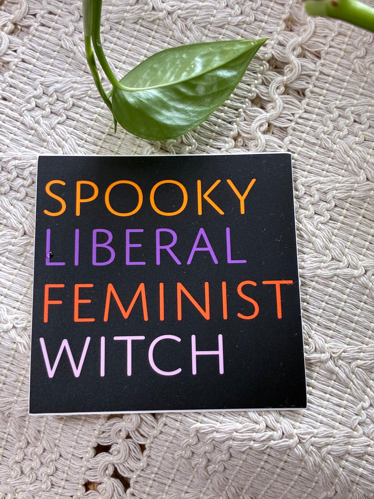 Spooky Liberal Feminist Witch Sticker