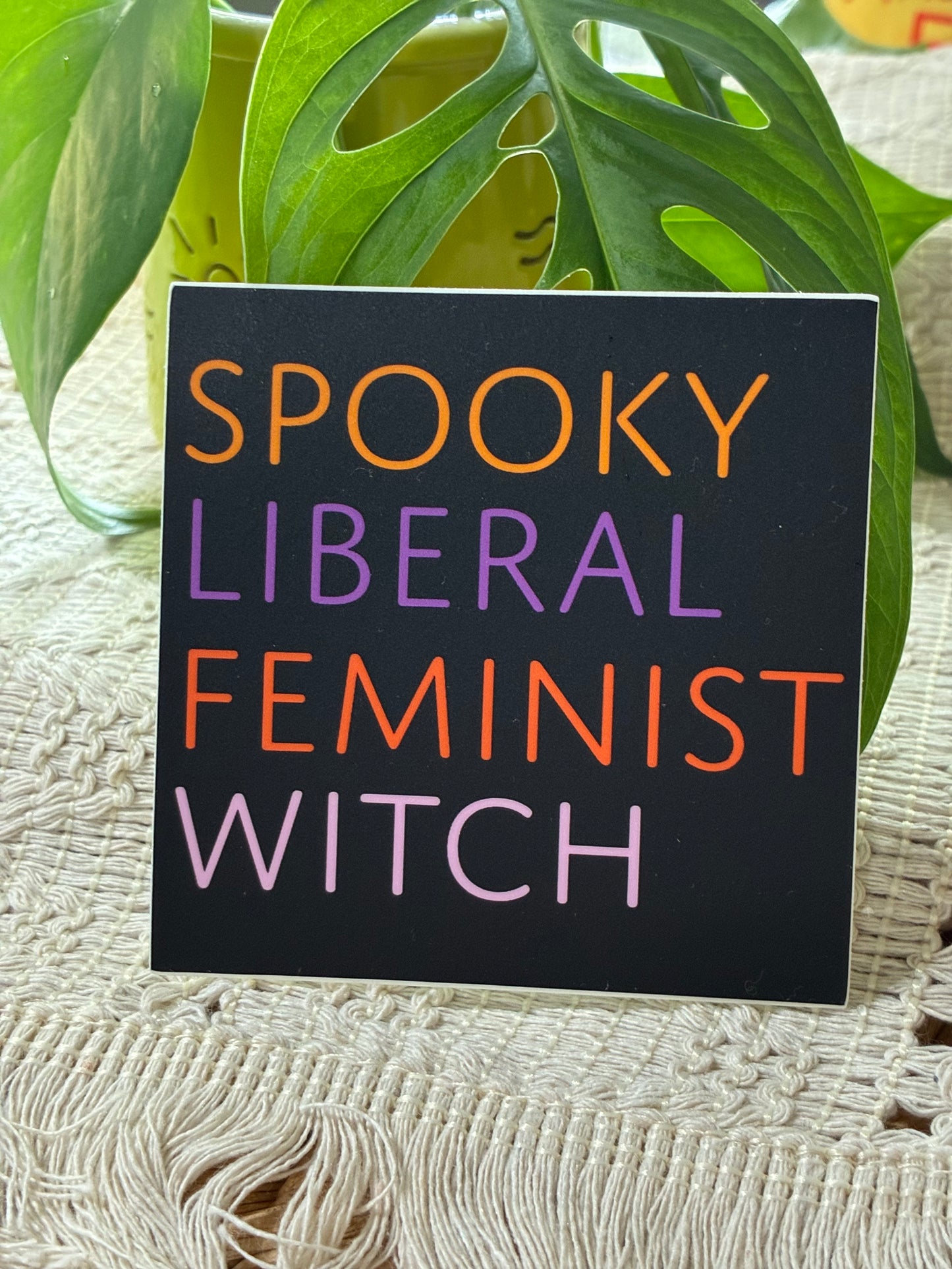 Spooky Liberal Feminist Witch Sticker