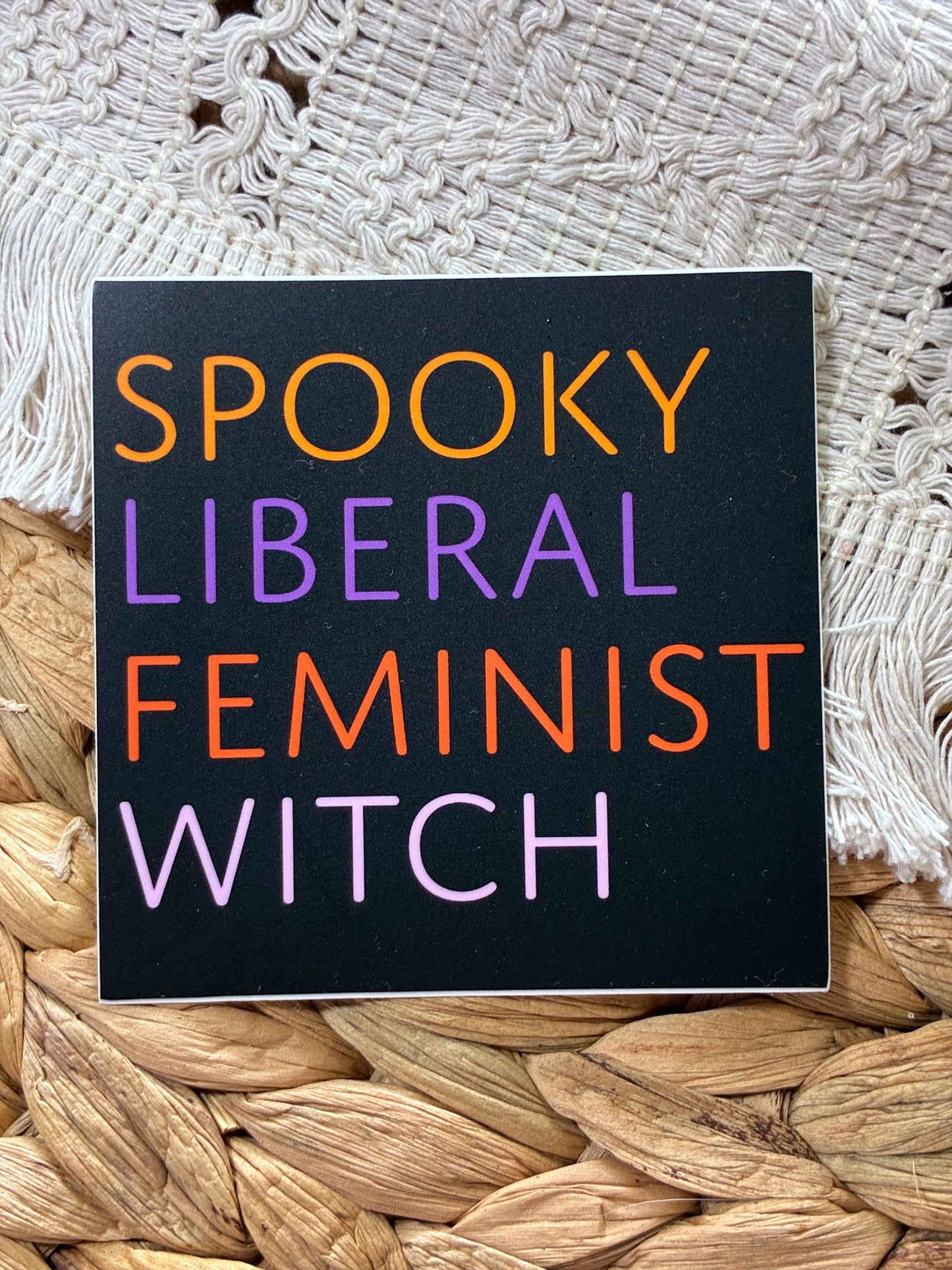 Spooky Liberal Feminist Witch Sticker