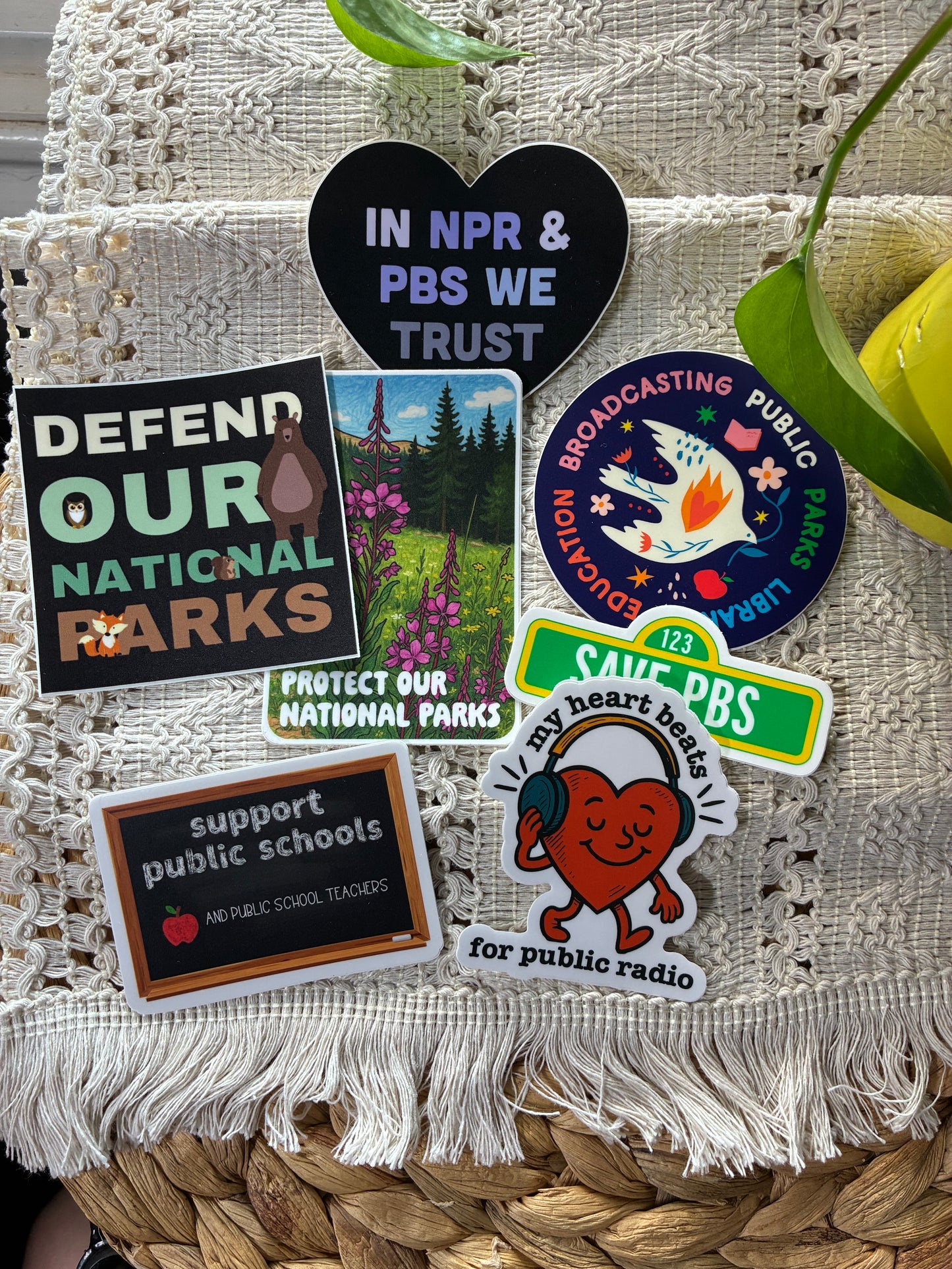 Support Public Radio Parks Education School Sticker Bundle