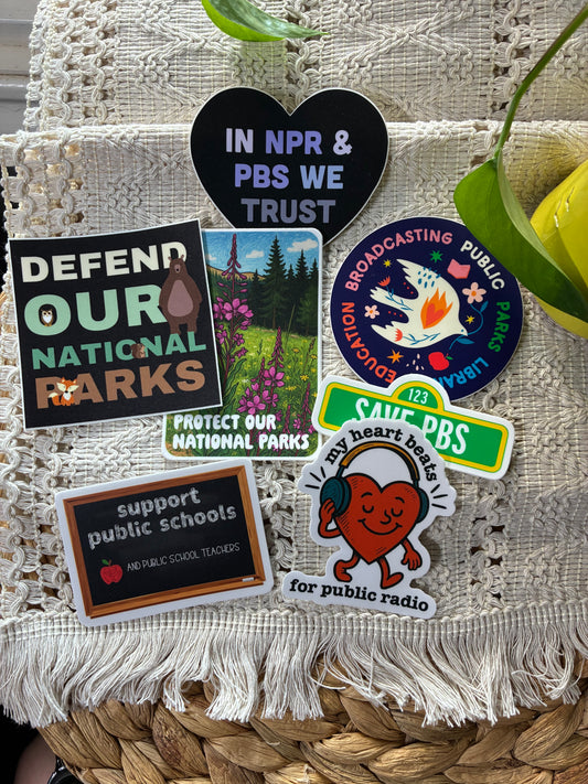 Support Public Radio Parks Education School Sticker Bundle