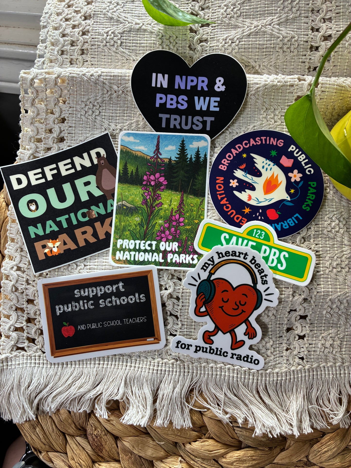 Support Public Radio Parks Education School Sticker Bundle