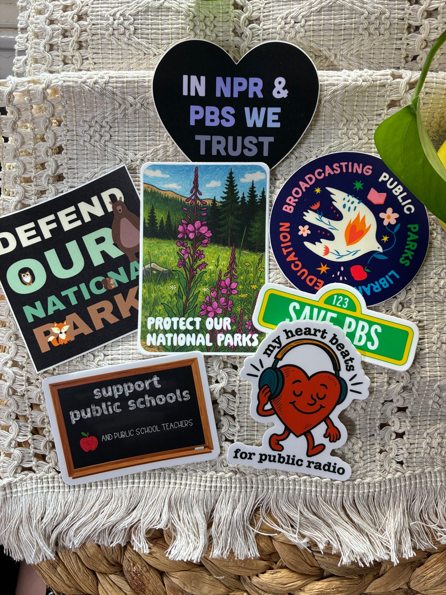 Support Public Radio Parks Education School Sticker Bundle