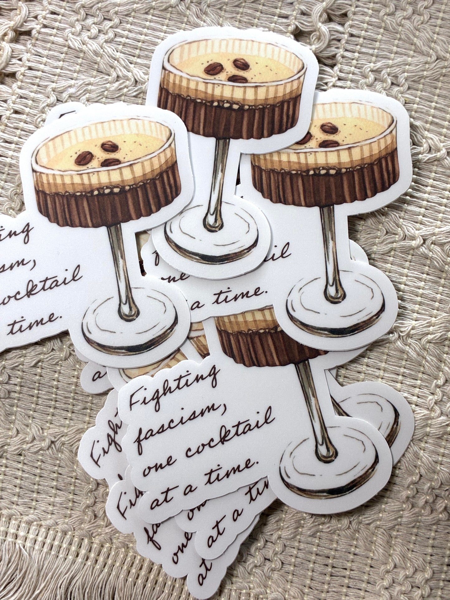 Fighting Fascism One Cocktail At A Time Sticker