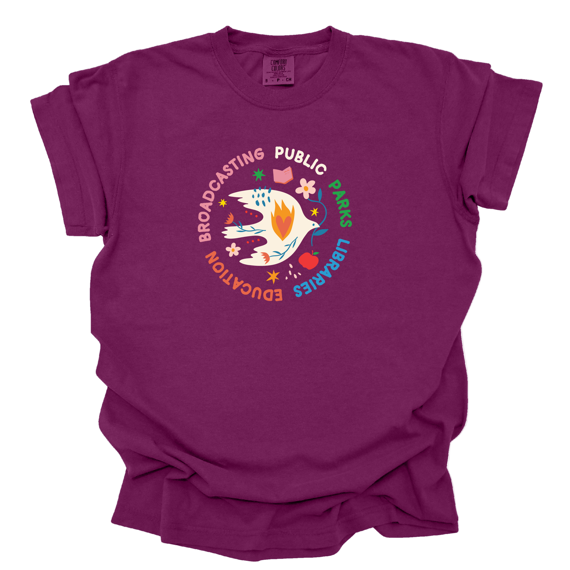 support Public services tshirt public libraries, public education, public broadcasting