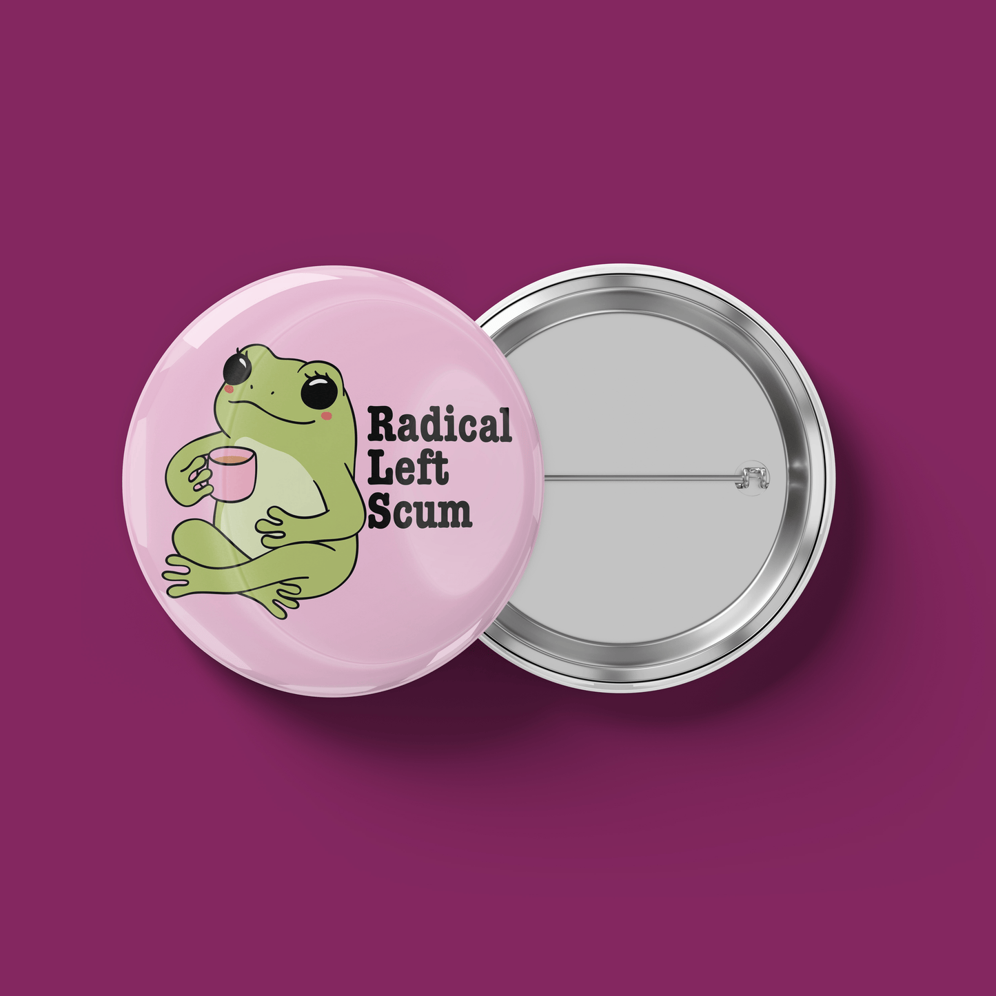 Radical Left Scum Frog Buttons and Set