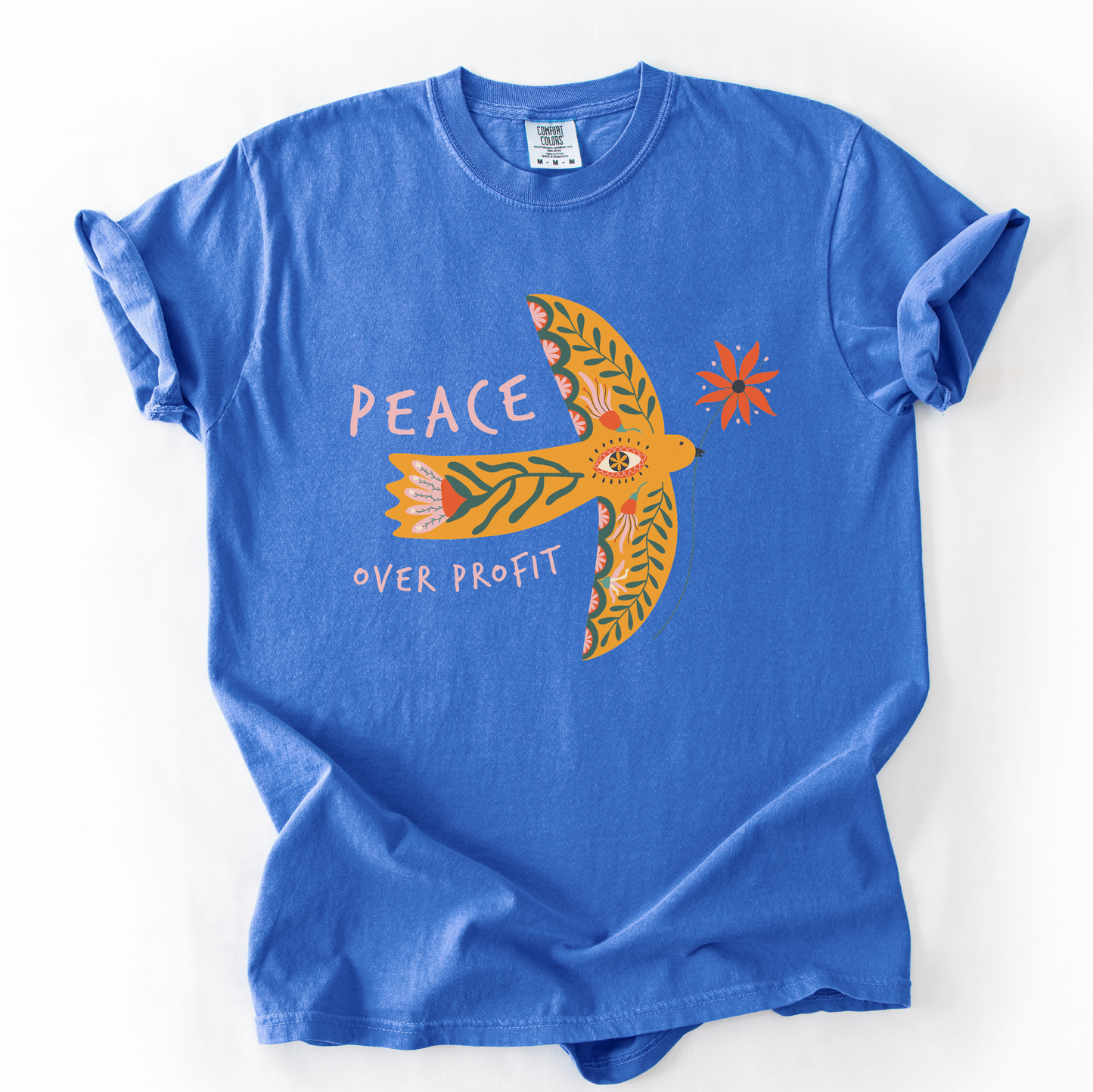 Peace Over Profit Shirt Dove Christmas Protest Tee Anti-War Shirt