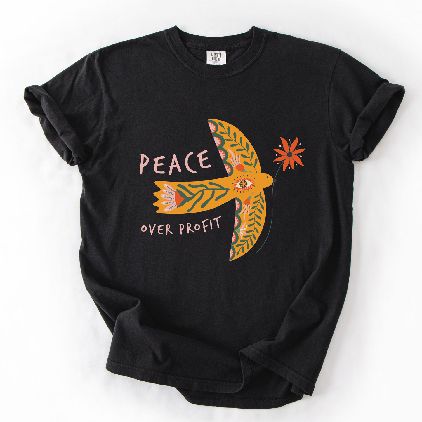 Peace Over Profit Shirt Dove Christmas Protest Tee Anti-War Shirt