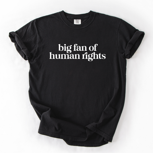 Big Fan of Human Rights Shirt - Unisex Pigment Dyed Shirt