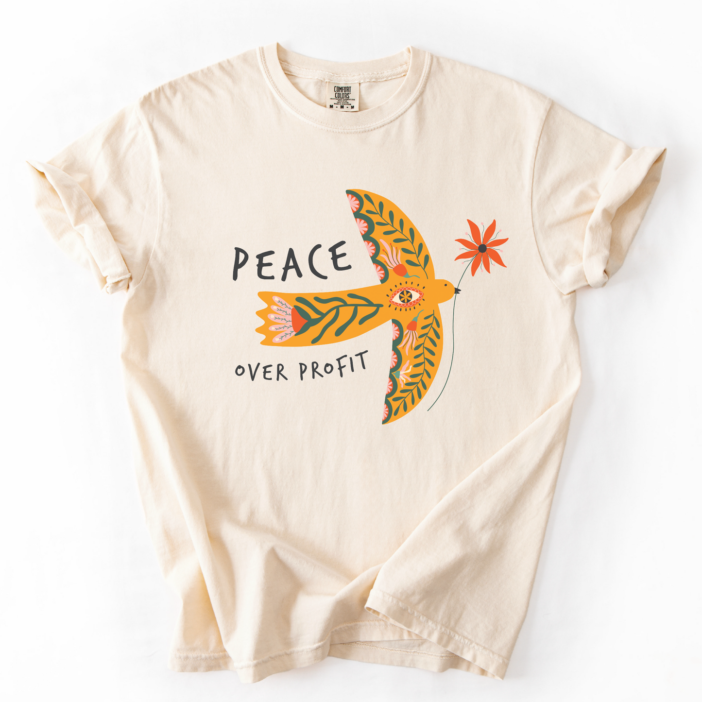 Peace Over Profit Shirt Dove Christmas Protest Tee Anti-War Shirt