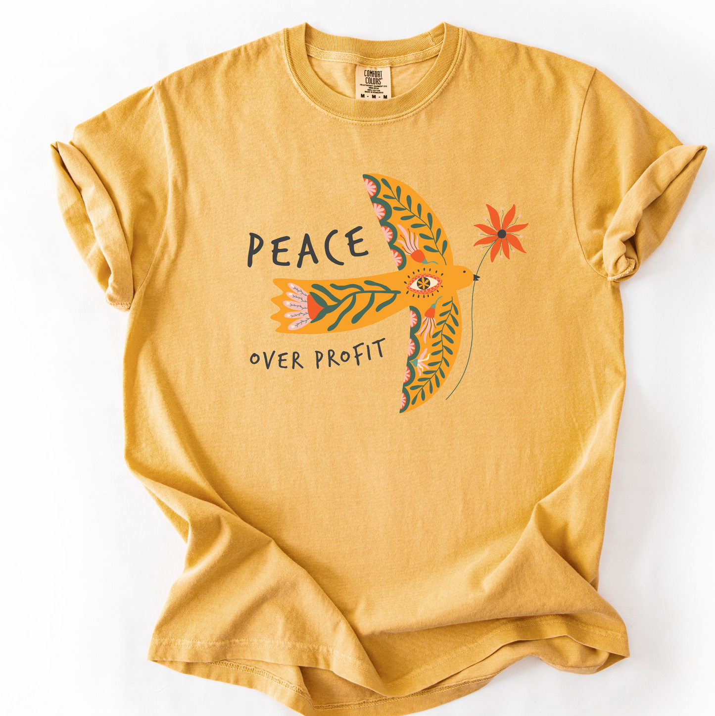 Peace Over Profit Shirt Dove Christmas Protest Tee Anti-War Shirt
