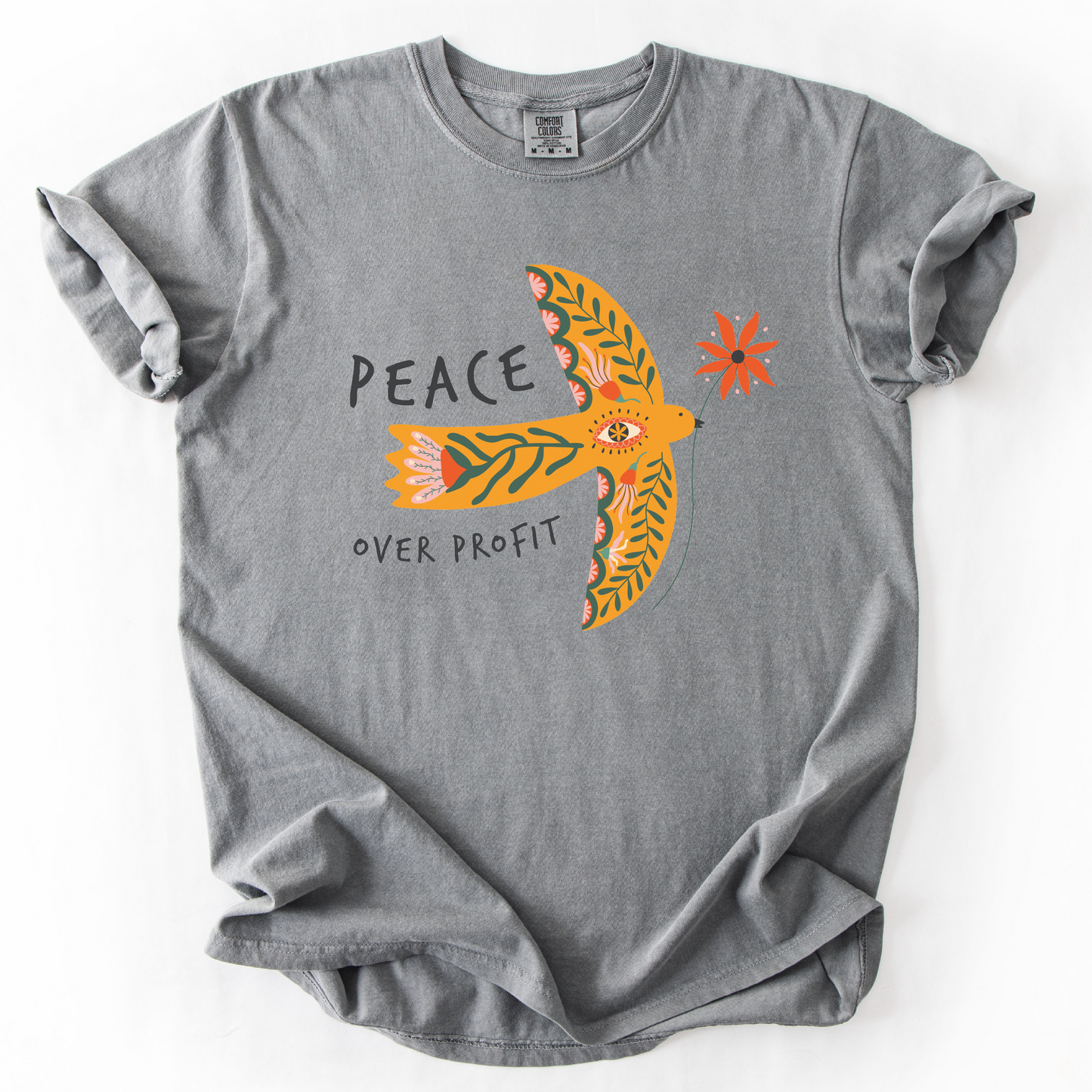 Peace Over Profit Shirt Dove Christmas Protest Tee Anti-War Shirt