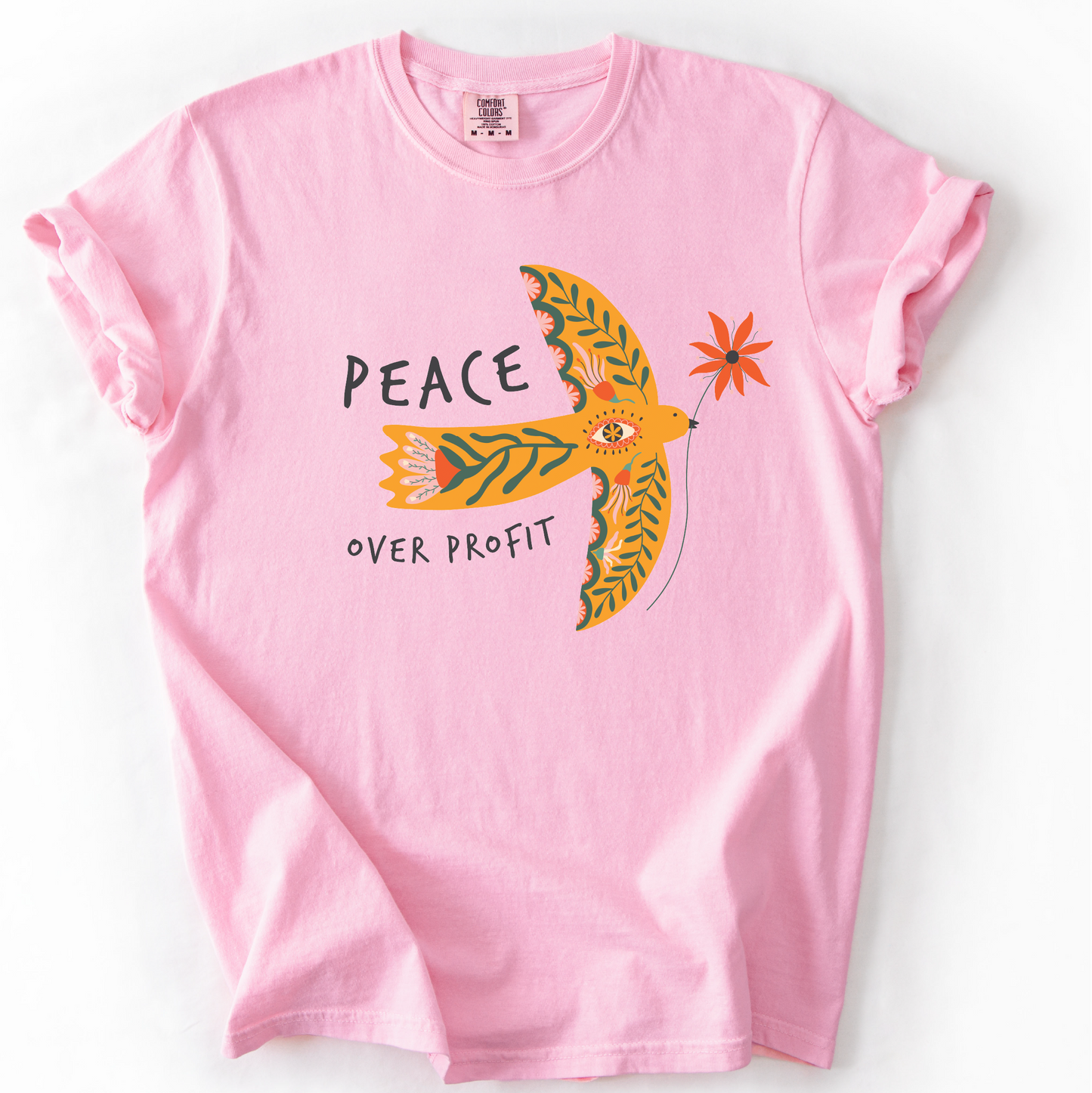 Peace Over Profit Shirt Dove Christmas Protest Tee Anti-War Shirt