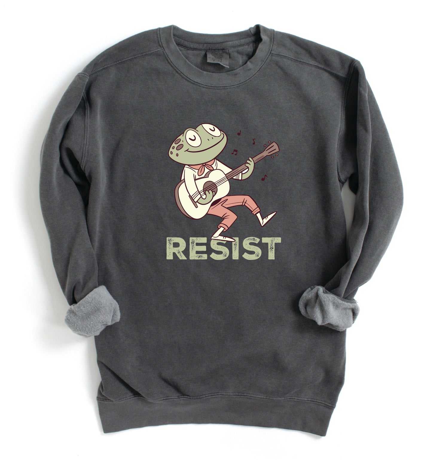 RESIST Frog Sweatshirt | Vintage Folk Art Protest
