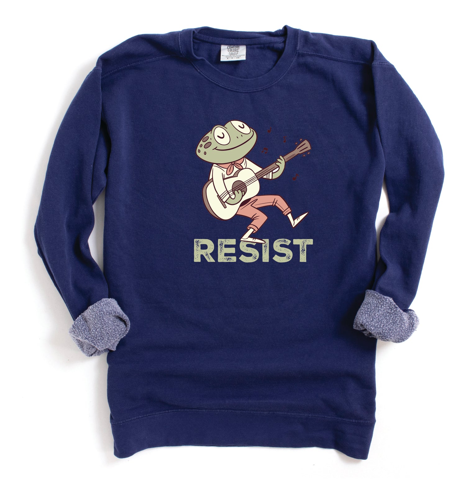 RESIST Frog Sweatshirt | Vintage Folk Art Protest