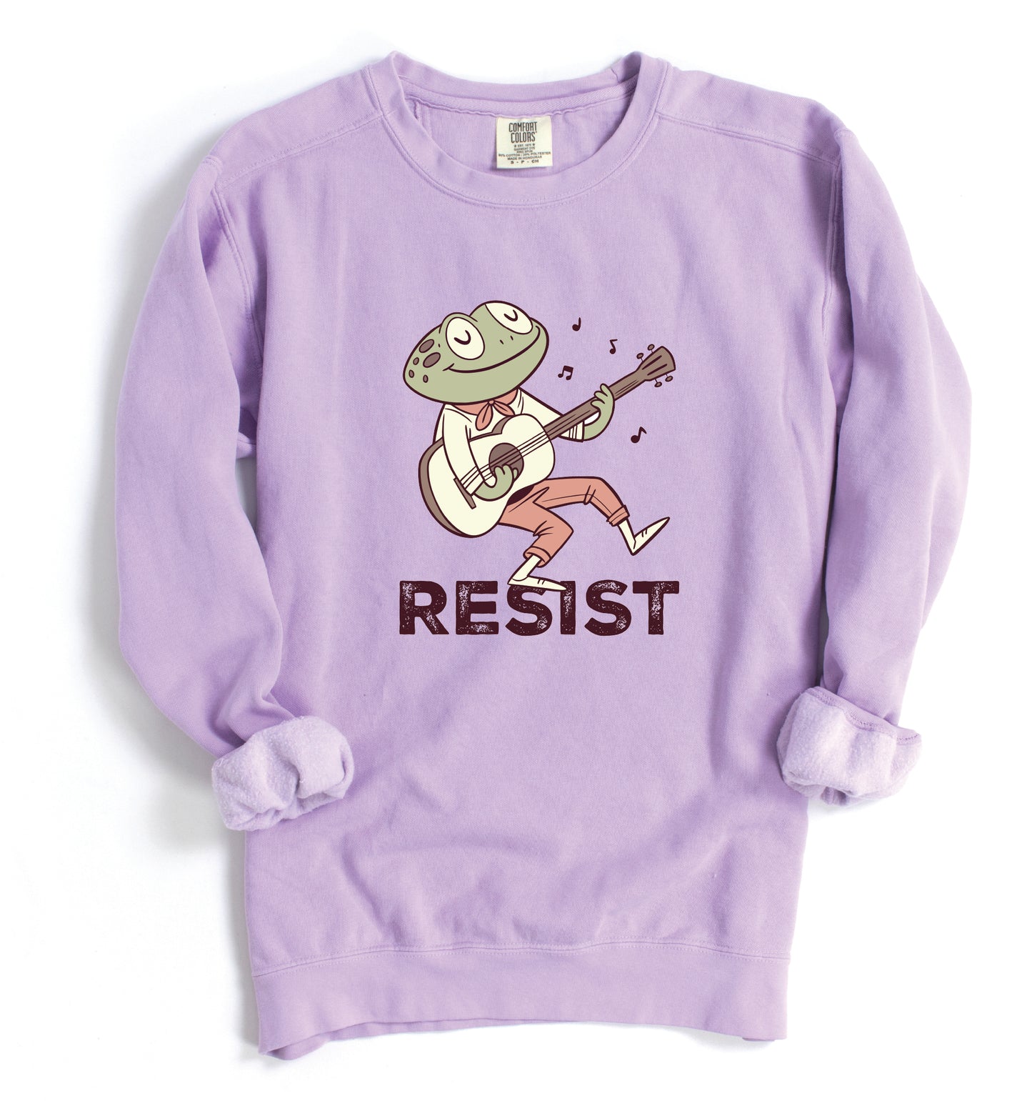RESIST Frog Sweatshirt | Vintage Folk Art Protest
