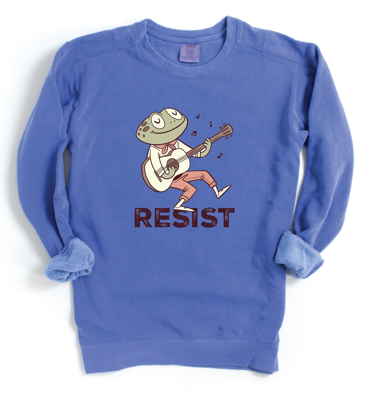 RESIST Frog Sweatshirt | Vintage Folk Art Protest