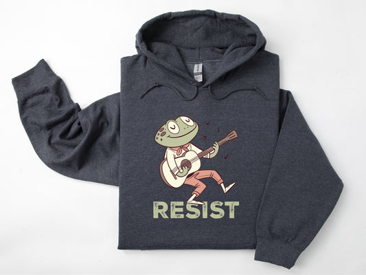 Resist Portland Frog Hoodie Folk Singing Frog Sweatshirt Antifascist Shirt